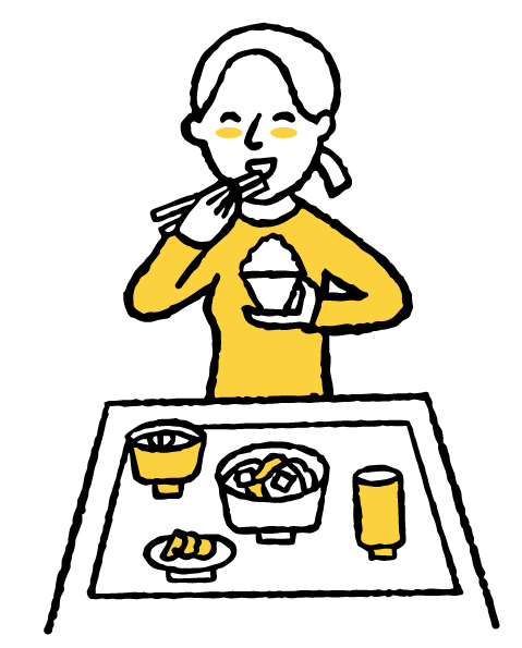 朝食を摂る