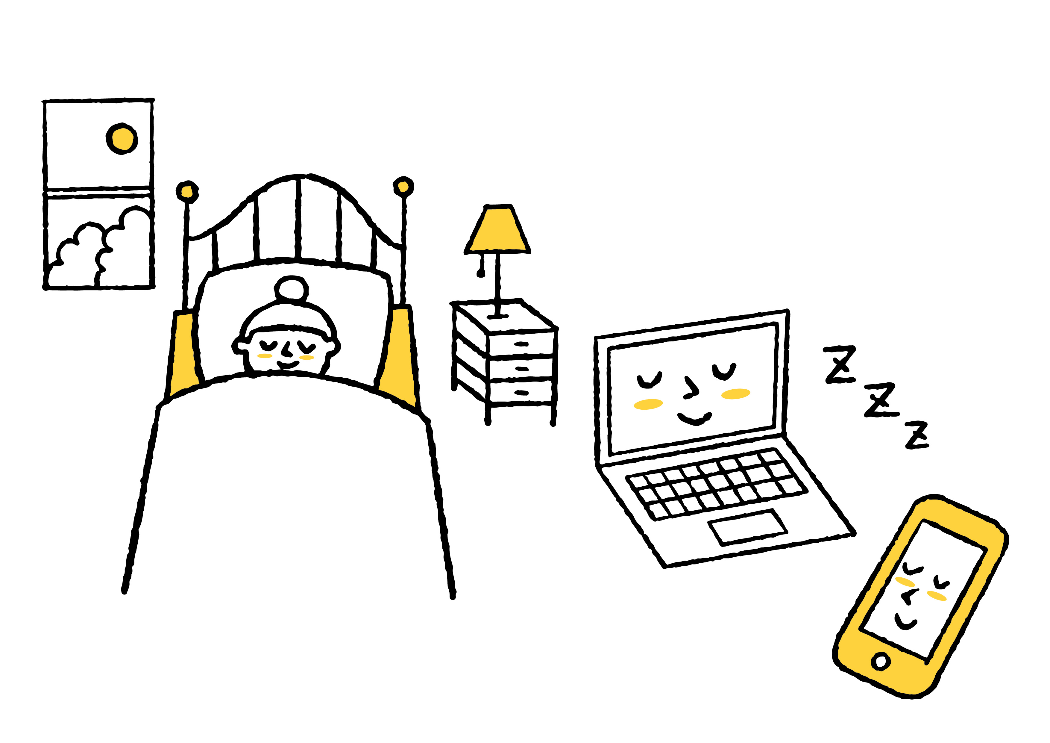 夜はパソコンやスマホは早めにOFF